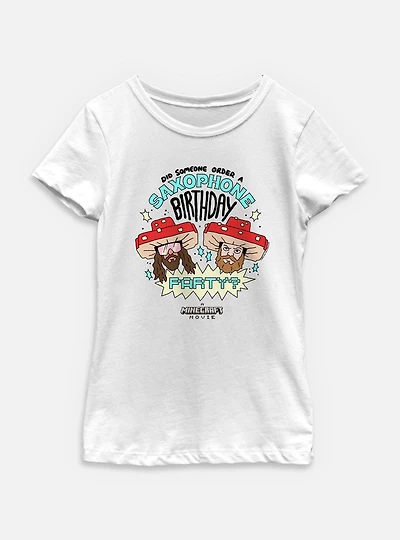 A Minecraft Movie Saxophone Birthday Youth Girls T-Shirt