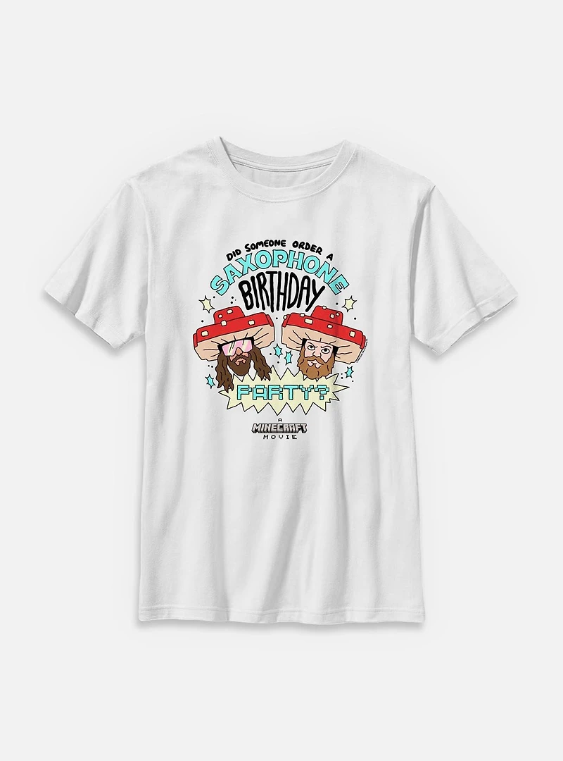 A Minecraft Movie Saxophone Birthday Youth T-Shirt