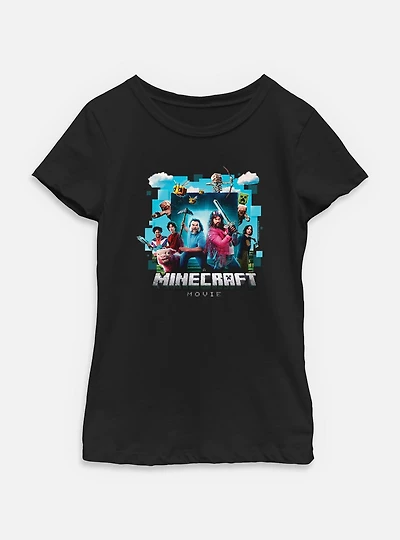 A Minecraft Movie Adventure Gang Youth Girls T-Shirt