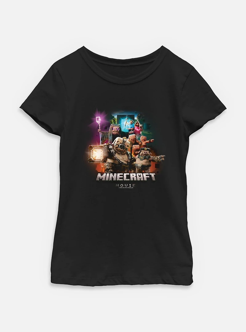 A Minecraft Movie Piglins Vs Heroes Youth Girls T-Shirt
