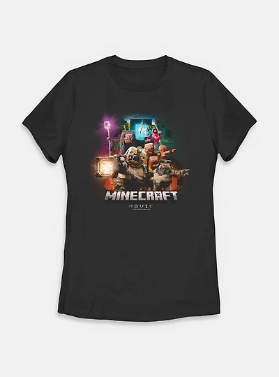 A Minecraft Movie Piglins Vs Heroes Womens T-Shirt