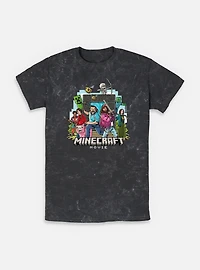 A Minecraft Movie Group Mineral Wash T-Shirt