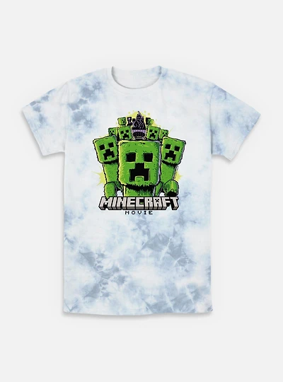 A Minecraft Movie Creepers Tie-Dye T-Shirt