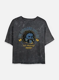 A Minecraft Movie The Overlord Lives On Womens Mineral Wash Crop T-Shirt