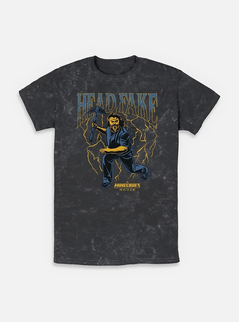 A Minecraft Movie Head Fake Mineral Wash T-Shirt