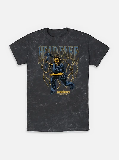 A Minecraft Movie Head Fake Mineral Wash T-Shirt