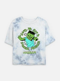 A Minecraft Movie Zombie Problem Womens Tie-Dye Crop T-Shirt