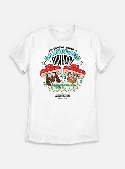 A Minecraft Movie Saxophone Birthday Womens T-Shirt