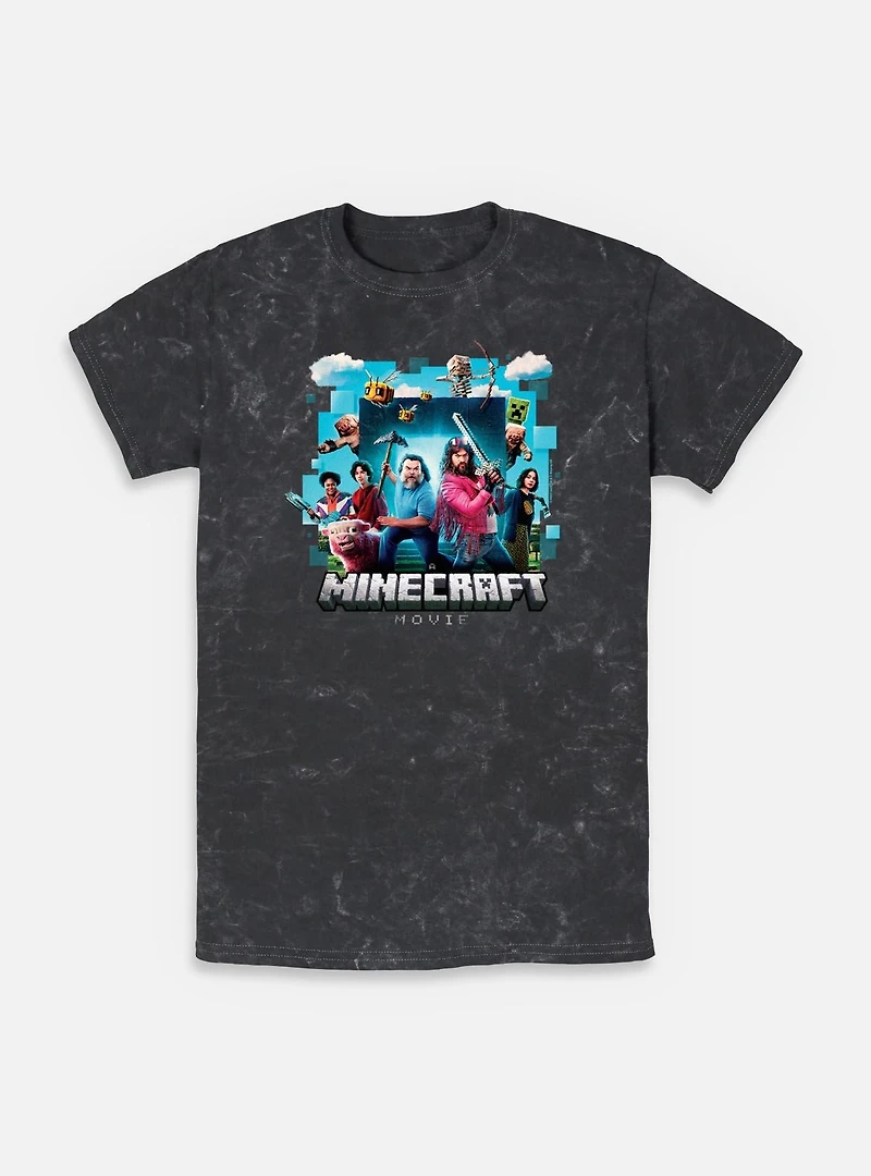 A Minecraft Movie Adventure Gang Mineral Wash T-Shirt