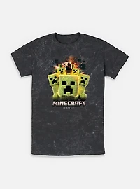 A Minecraft Movie Group Of Creeps Mineral Wash T-Shirt