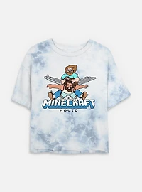 A Minecraft Movie Winged Jason Womens Tie-Dye Crop T-Shirt