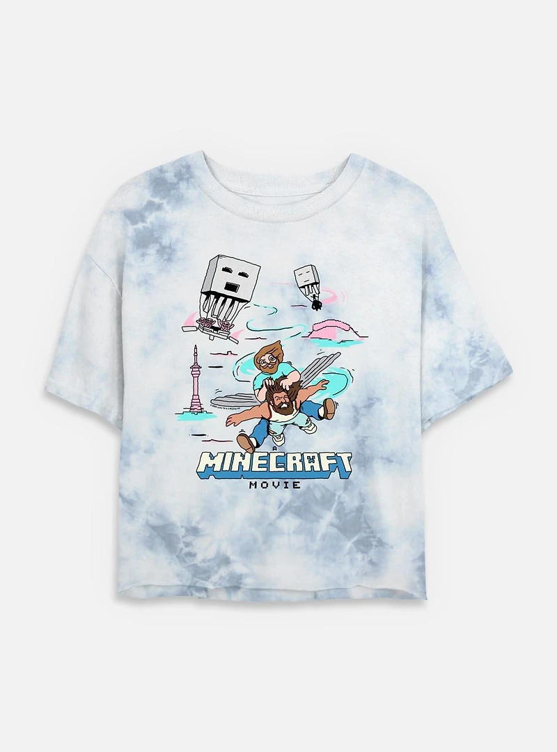 A Minecraft Movie We Gotta Go Faster Womens Tie-Dye Crop T-Shirt