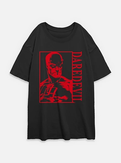 Marvel Daredevil Portrait Box Womens Oversized T-Shirt