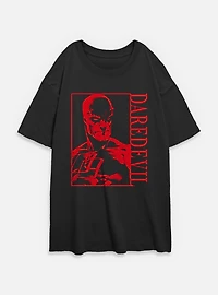 Marvel Daredevil Portrait Box Womens Oversized T-Shirt
