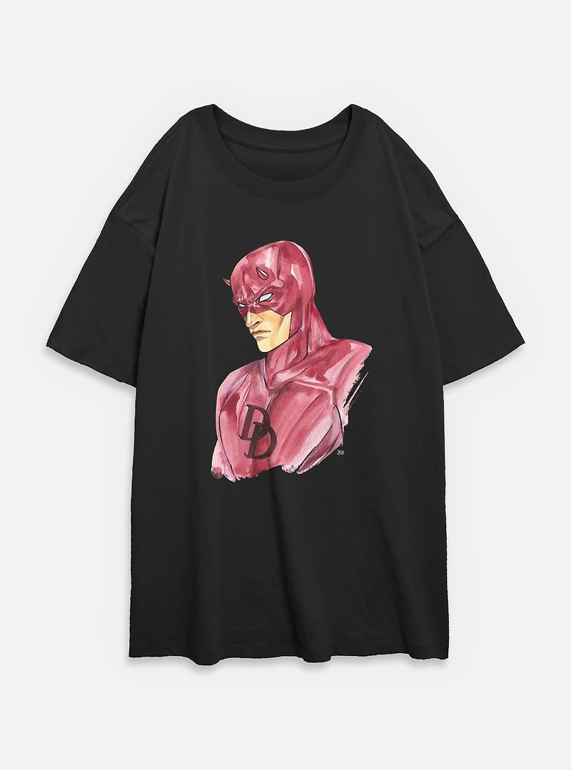 Marvel Daredevil Paint Strokes Womens Oversized T-Shirt