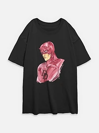 Marvel Daredevil Paint Strokes Womens Oversized T-Shirt