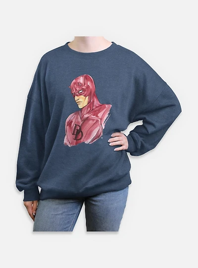Marvel Daredevil Paint Strokes Womens Oversized Sweatshirt