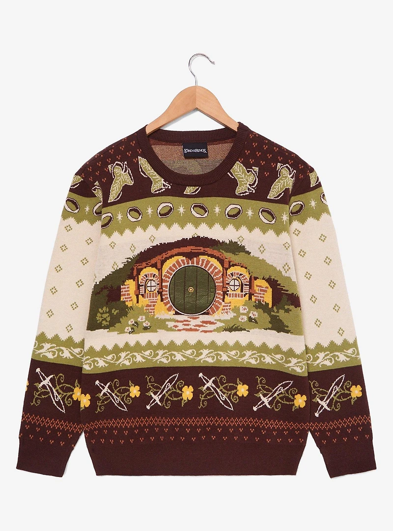 the Lord of Rings Shire Hobbit Home Holiday Sweater — BoxLunch Exclusive