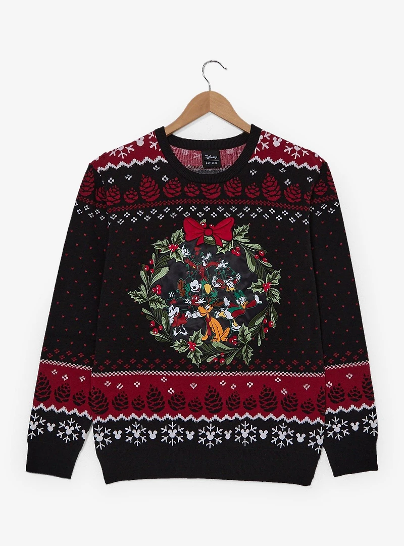 Disney Mickey & Friends Wreath Holiday Sweater -BoxLunch Exclusive