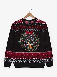 Disney Mickey & Friends Wreath Holiday Sweater -BoxLunch Exclusive
