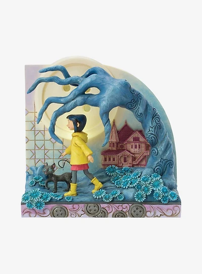 Enesco Coraline Heartwood Creek Coraline & Claw Tree (Jim Shore) Light-Up Figure