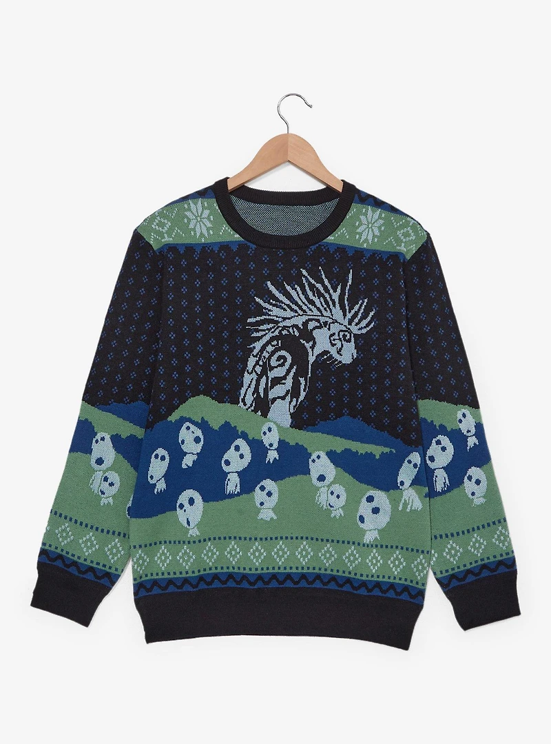 Studio Ghibli® Princess Mononoke Forest Spirit & Kodama Holiday Sweater - BoxLunch Exclusive