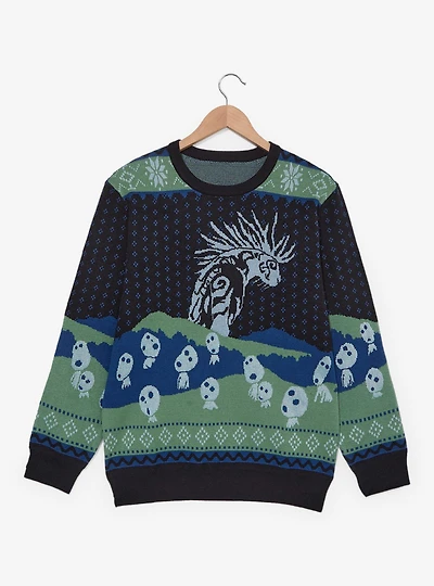 Studio Ghibli® Princess Mononoke Forest Spirit & Kodama Holiday Sweater - BoxLunch Exclusive
