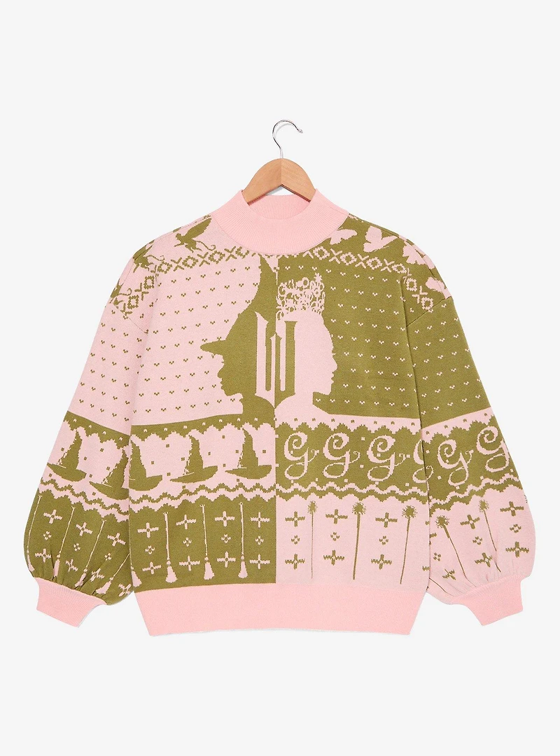 Wicked Glinda & Elphaba Silhouette Women's Plus Holiday Sweater — BoxLunch Exclusive