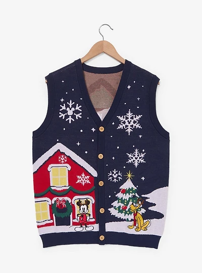 Disney Mickey Mouse & Friends Holiday Scene Sweater Vest - BoxLunch Exclusive