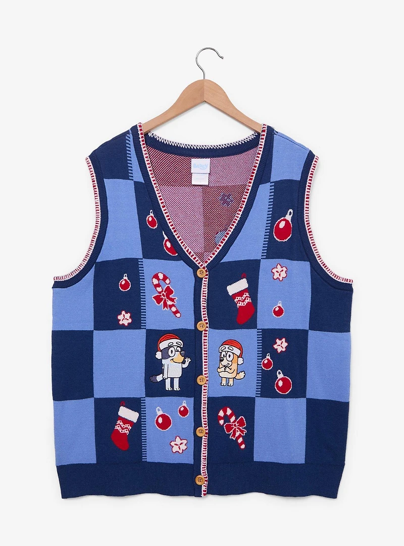 Bluey Bingo & Holiday Icons Plus Sweater Vest - BoxLunch Exclusive