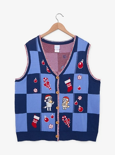 Bluey Bingo & Holiday Icons Plus Sweater Vest - BoxLunch Exclusive