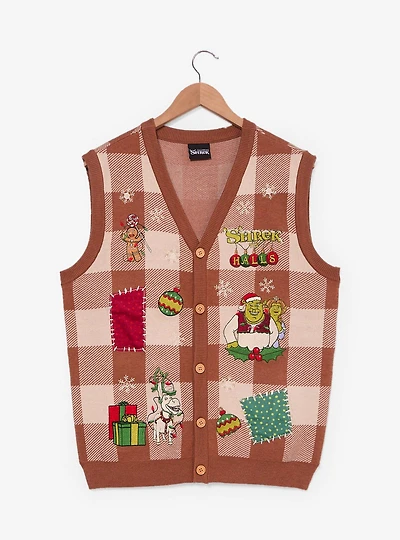 DreamWorks Shrek Plaid Holiday Sweater Vest - BoxLunch Exclusive