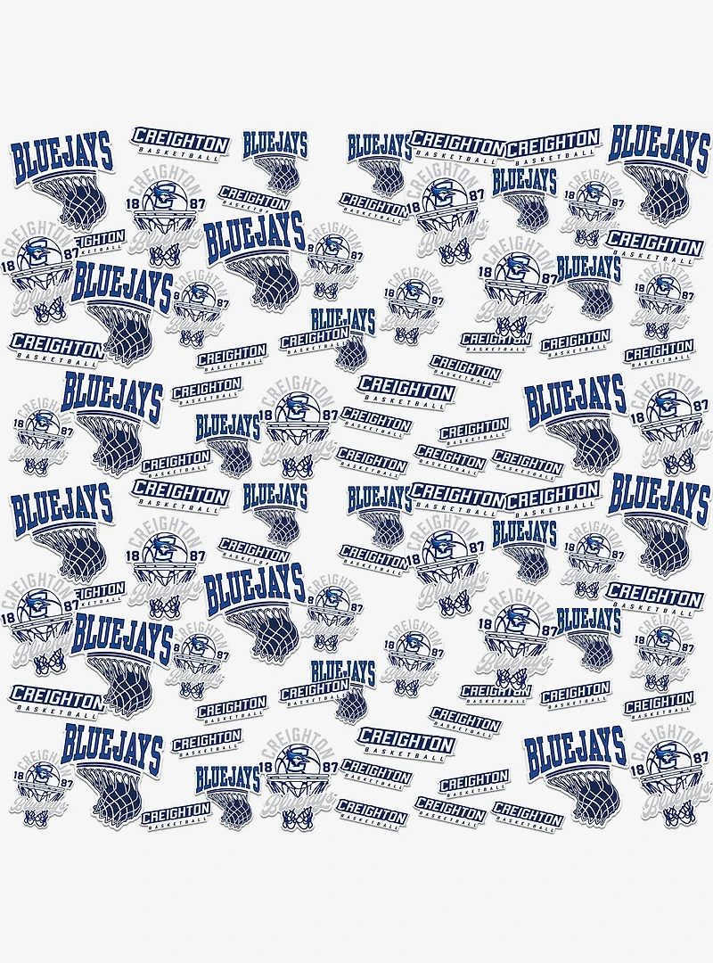 Creighton Bluejays Basketball Fan 100Ct Sticker Pack