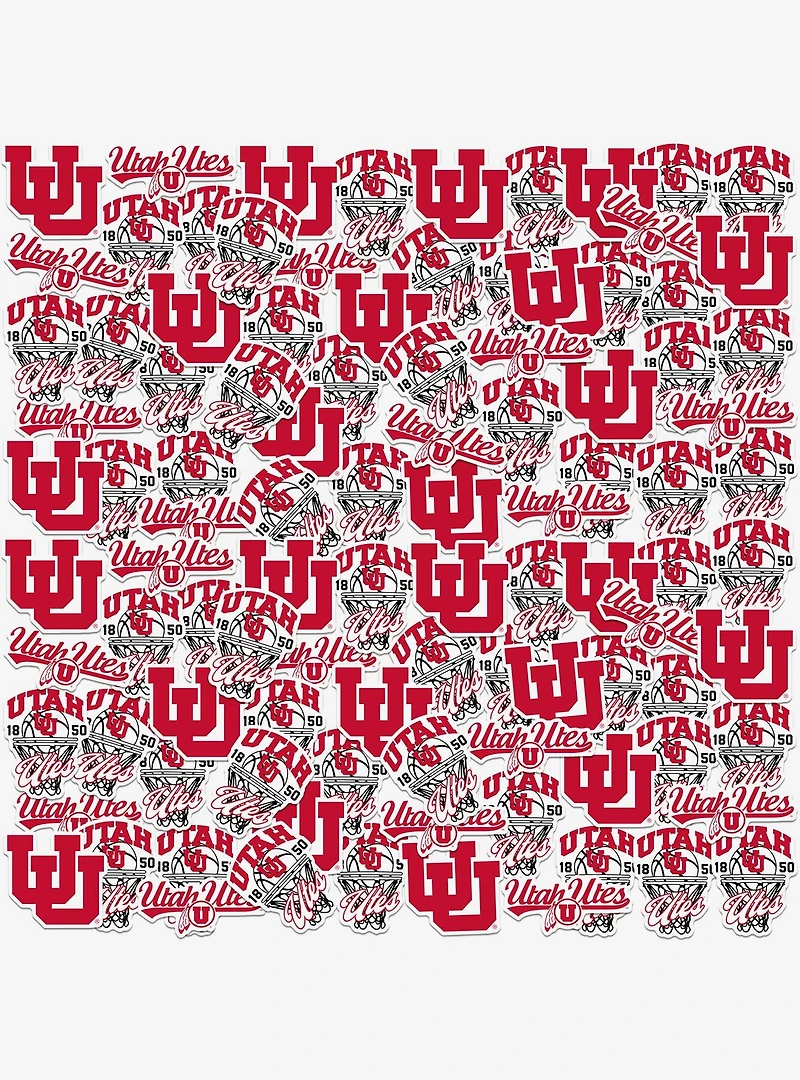 Utah Utes Basketball 100Ct Sticker Pack