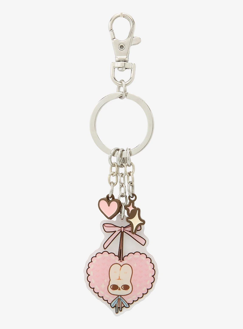 mooniecoco Heart Bun Keychain