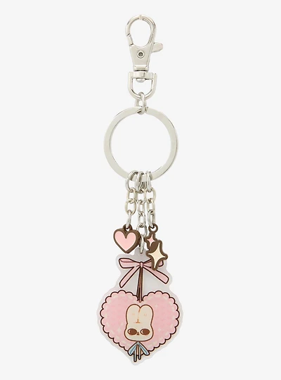 mooniecoco Heart Bun Keychain