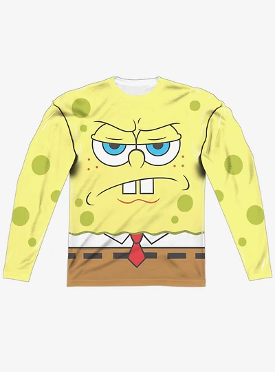 SpongeBob SquarePants Angry Face Long Sleeve Sublimated T-Shirt
