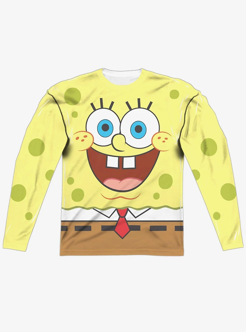 SpongeBob SquarePants Goofy Face Long Sleeve Sublimated T-Shirt