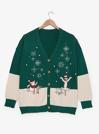 Disney Winnie the Pooh Holiday Scene Women's Plus Cardigan - BoxLunch Exclusive