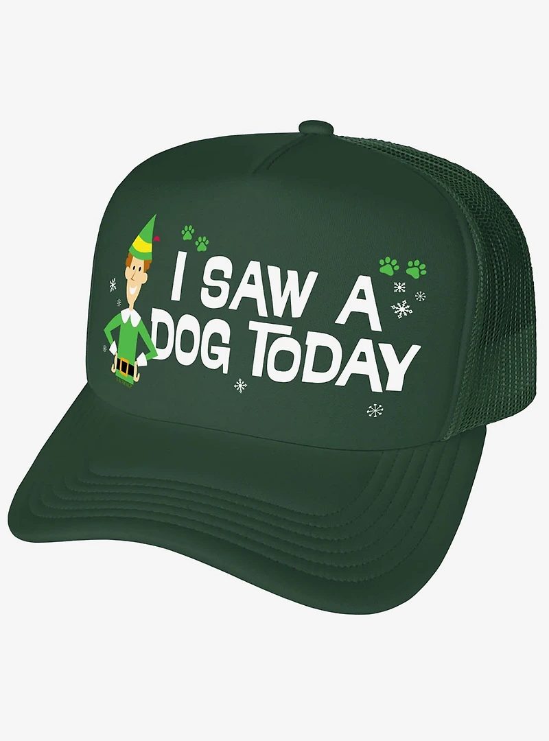 Elf I Saw A Dog Today Foam Trucker Hat