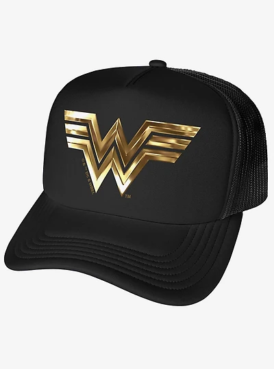 Wonder Woman Golden Logo Foam Trucker Hat