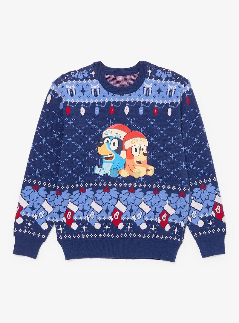 Bluey Bingo & Light-Up Youth Holiday Sweater — BoxLunch Exclusive