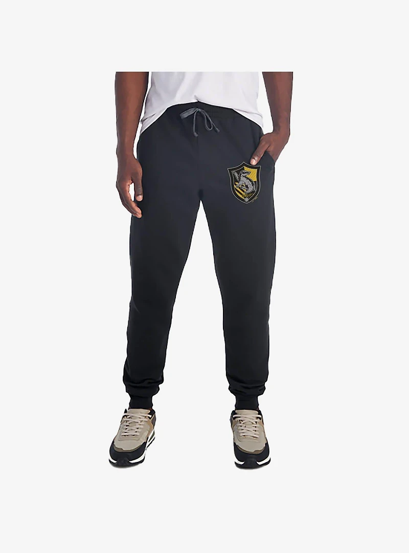 Harry Potter Hufflepuff Plaid Crest Jogger Sweatpants
