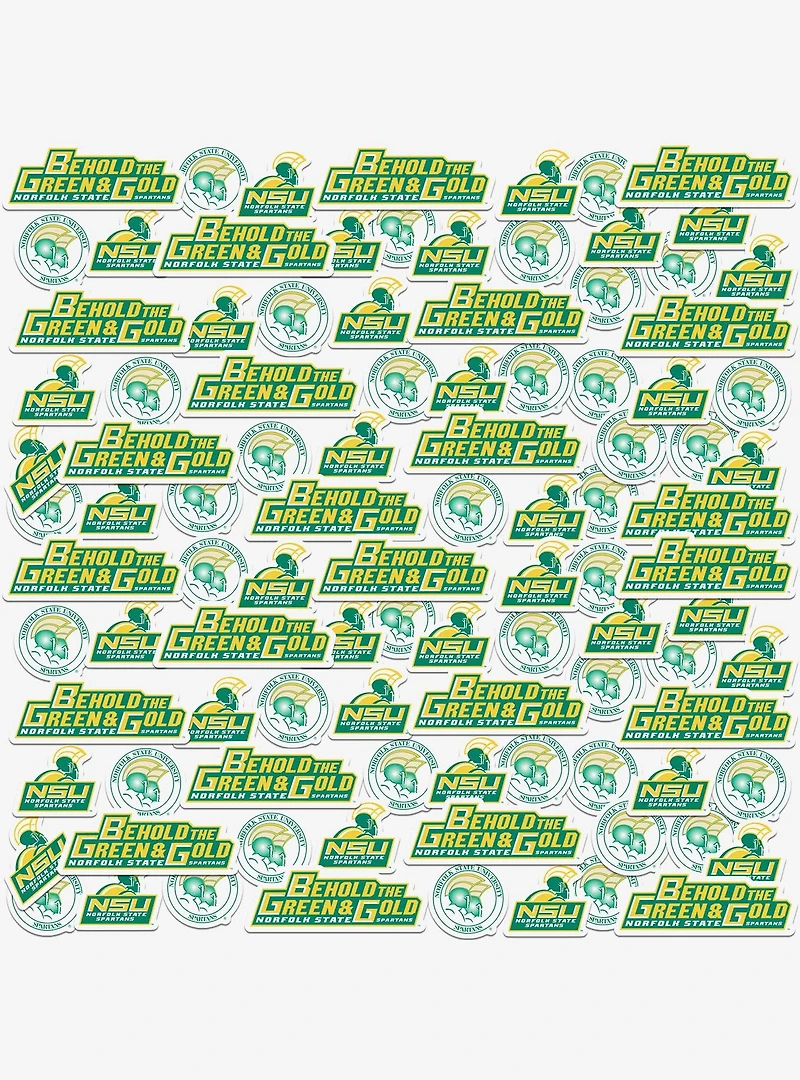 Norfolk State University NSU Green And Gold 100ct Sticker Pack
