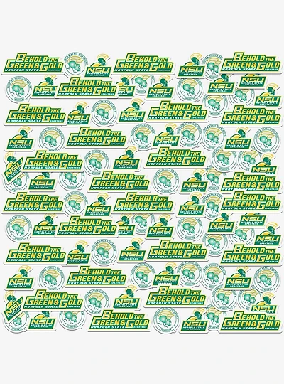 Norfolk State University NSU Green And Gold 100ct Sticker Pack