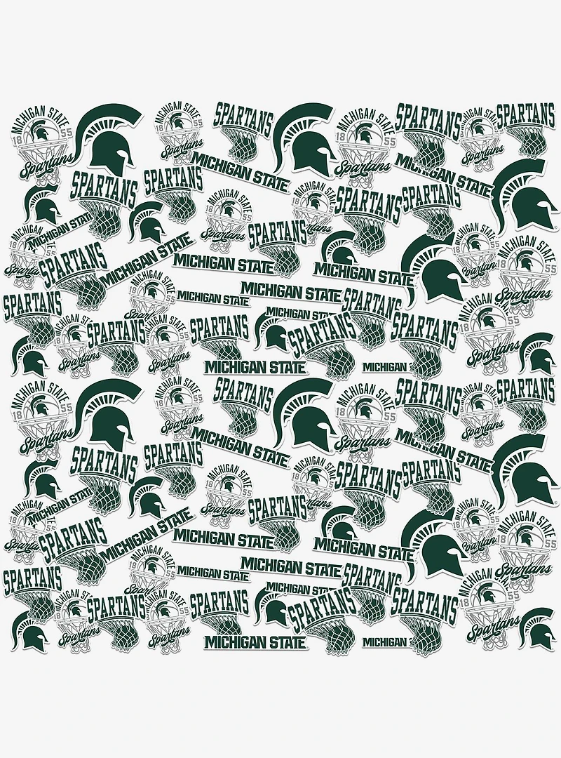 Michigan State University Spartans Basketball 100 Ct Sticker Pack