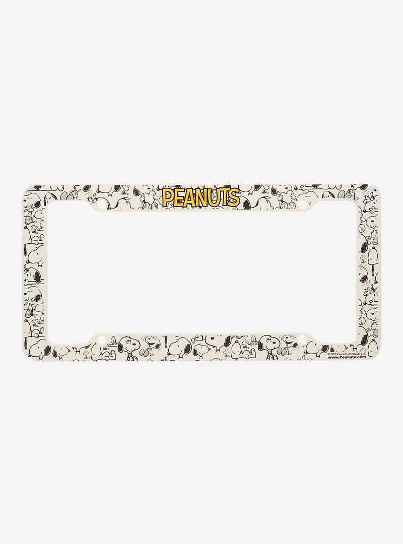 Peanuts Snoopy Allover Print License Plate Frame