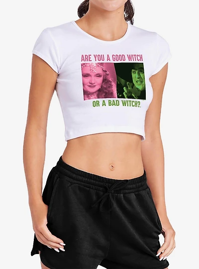 The Wizard of Oz "Good Witch or Bad Witch" Cap Sleeve Baby Rib Women's Crop Top