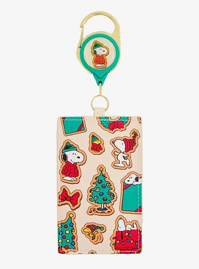 Loungefly Peanuts Snoopy Holiday Cookies Allover Print Retractable Lanyard - Boxlunch Exclusive
