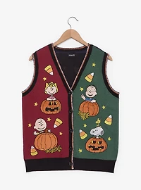 Peanuts Characters Halloween Color Block Women's Sweater Vest - BoxLunch Exclusive